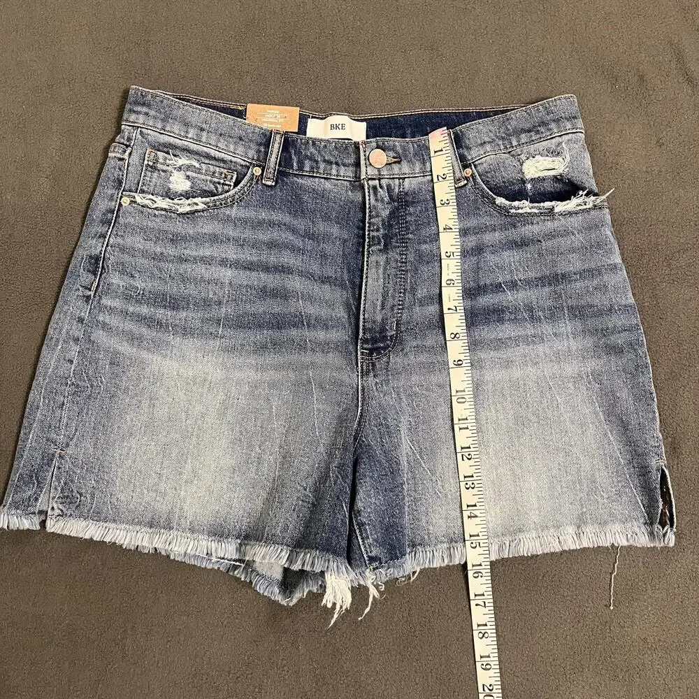 BKE Denim Parker High Rise Shorts Size 31 Jean Distressed Raw Hem Cowgirl NWT